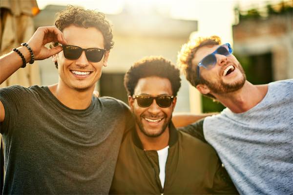 Groom and friends in Sunglasses